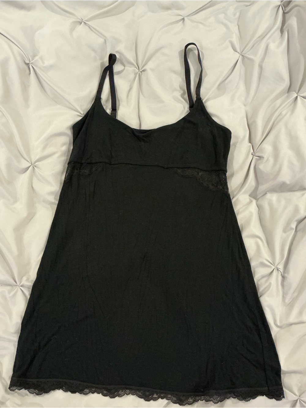 EUC Womens Victoria Secret BlackModal Lace Nightie/Slip - Size XL